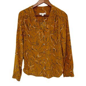 Amour Vert Women’s Kaya Silk V-Neck Blouse In Wild Horse Print